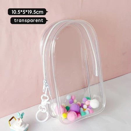 Labubu PVC Transparent Storage Bag – Cube-Shaped Dustproof Exhibition & Travel Carry Bag