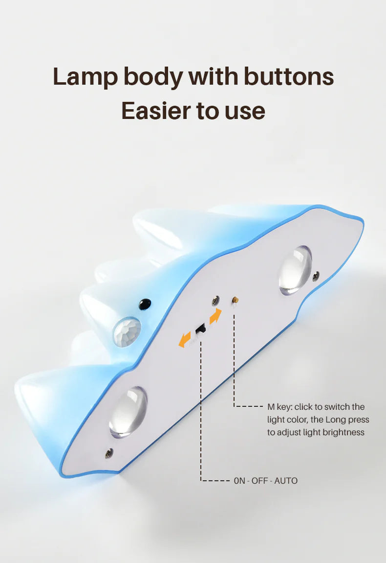 LED Wall Light with Motion Sensor Rechargeable Remote Control Snow Mountain Shape