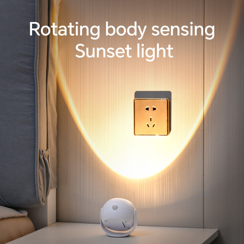 LED Sunset Wall Light with Motion Sensor 3 Color Modes Rechargeable Magnetic Wireless Picture Lamp Dimmable for Bedroom Hallway Stair