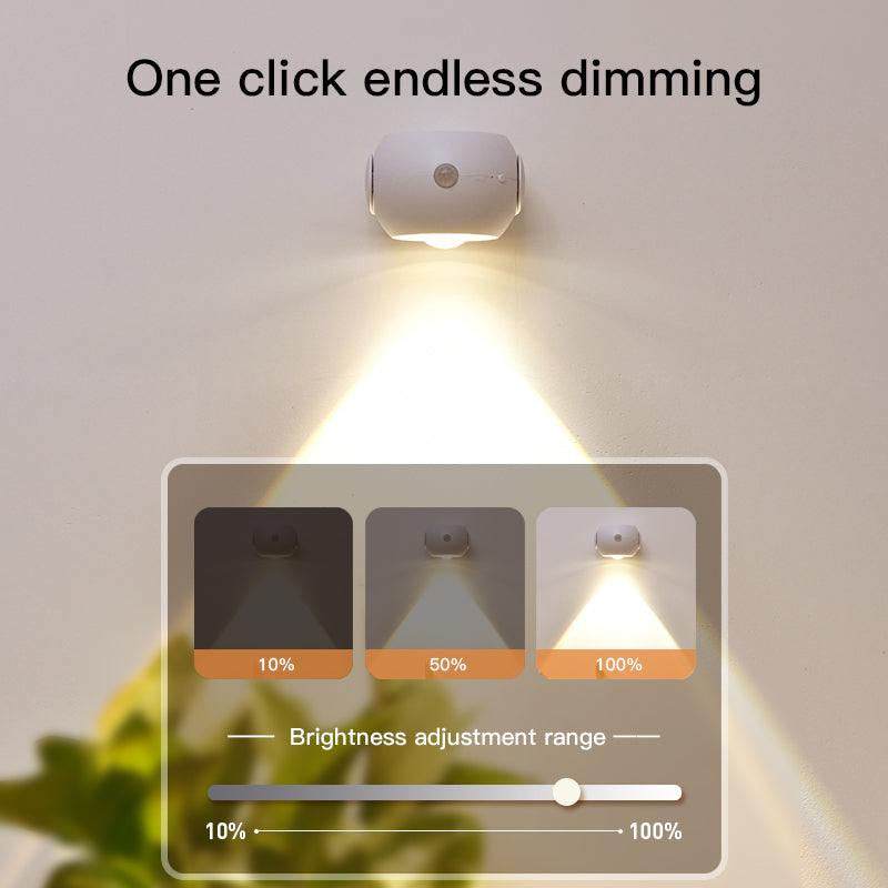 LED Sunset Wall Light with Motion Sensor 3 Color Modes Rechargeable Magnetic Wireless Picture Lamp Dimmable for Bedroom Hallway Stair