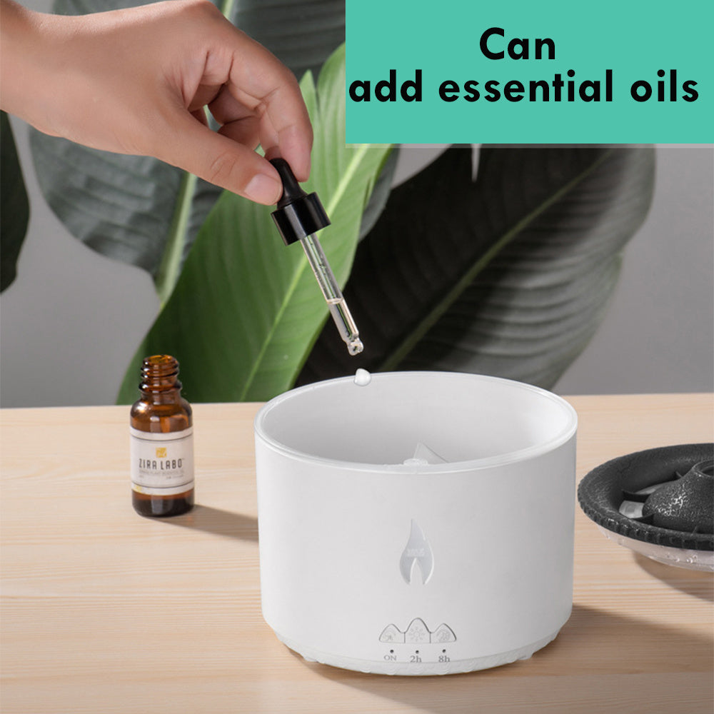 Creative Volcano Flame Diffuser Aroma Humidifier with Mesmerizing Jellyfish Mist Effect