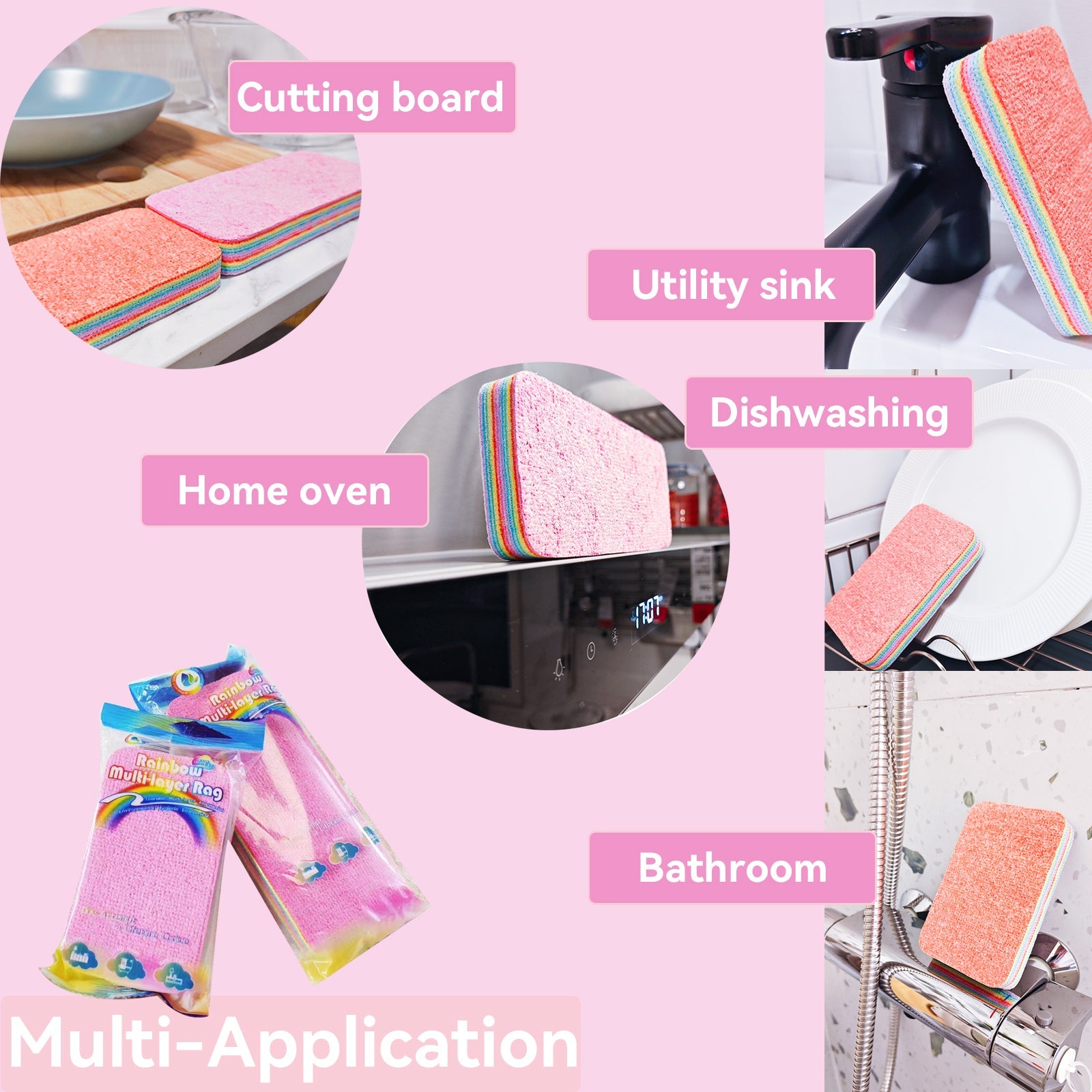 12 Layer Microfiber Cleaning Pad Reusable Super Absorbent for Kitchen Bathroom and More