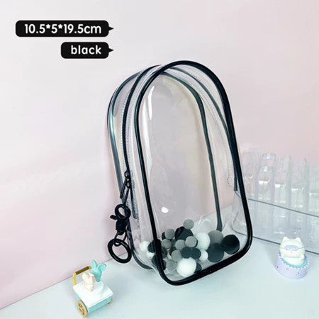 Labubu PVC Transparent Storage Bag – Cube-Shaped Dustproof Exhibition & Travel Carry Bag