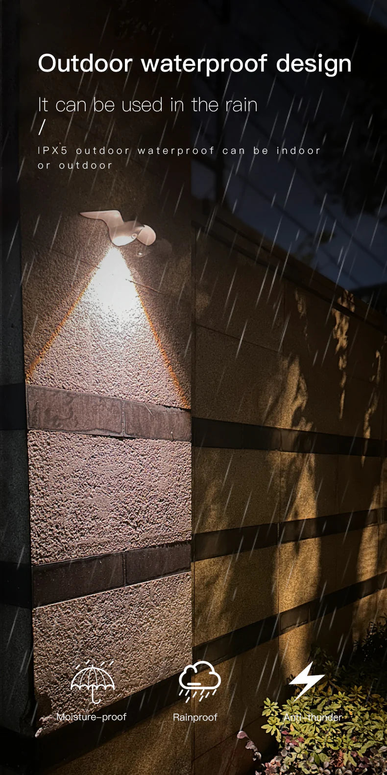 Motion Sensor Light for Indoor and Outdoor Use Waterproof Seagull Design Decorative Lamp
