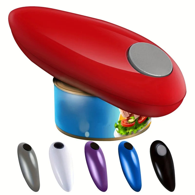 Automatic Electric Can Opener Smooth Edge Battery Operated Easy for Weak Hands Opens All Jar Types Effortlessly