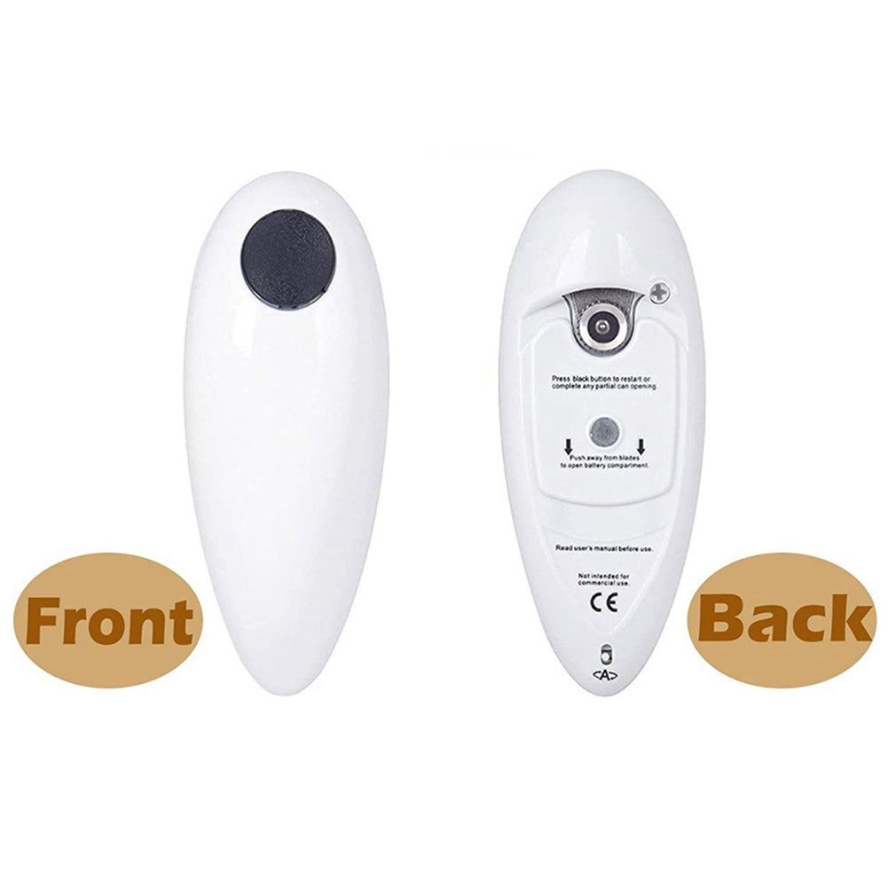 Automatic Electric Can Opener Smooth Edge Battery Operated Easy for Weak Hands Opens All Jar Types Effortlessly