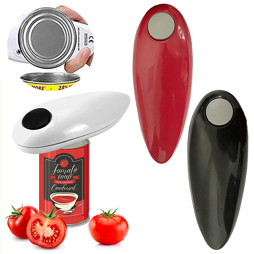 Automatic Electric Can Opener Smooth Edge Battery Operated Easy for Weak Hands Opens All Jar Types Effortlessly
