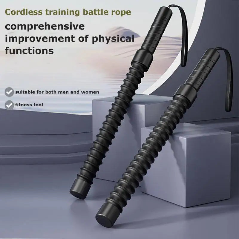 Cordless Battle Ropes Portable, Ropeless Workout Equipment for Home Gym, HIIT, and Low-Impact Full-Body Strength Training