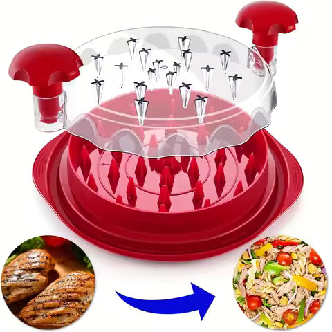2025 Pro Chicken Shredder Tool Twist & Chop Meat Fast, Visible Lid, Anti-Slip Base, Food Grade, Dishwasher Safe