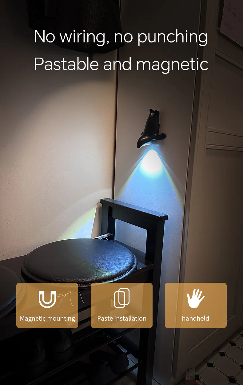 Sea Lion Human Sensor Light Home Decor Lamp USB Rechargeable Motion Light