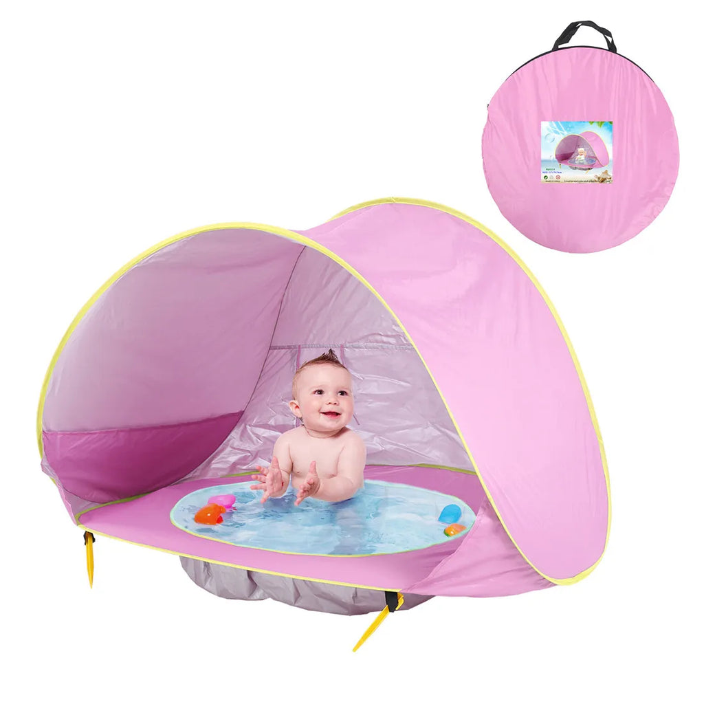 Baby Beach Tent Waterproof Sun Shelter UPF 50+ UV Protection with Pool for Kids Outdoor Camping Beach Shade