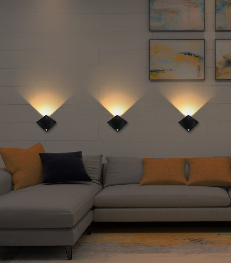 Rechargeable Wall Sconces with Motion Sensor Magnetic Stick-On Night Lights for Stairs Closet and Bedroom