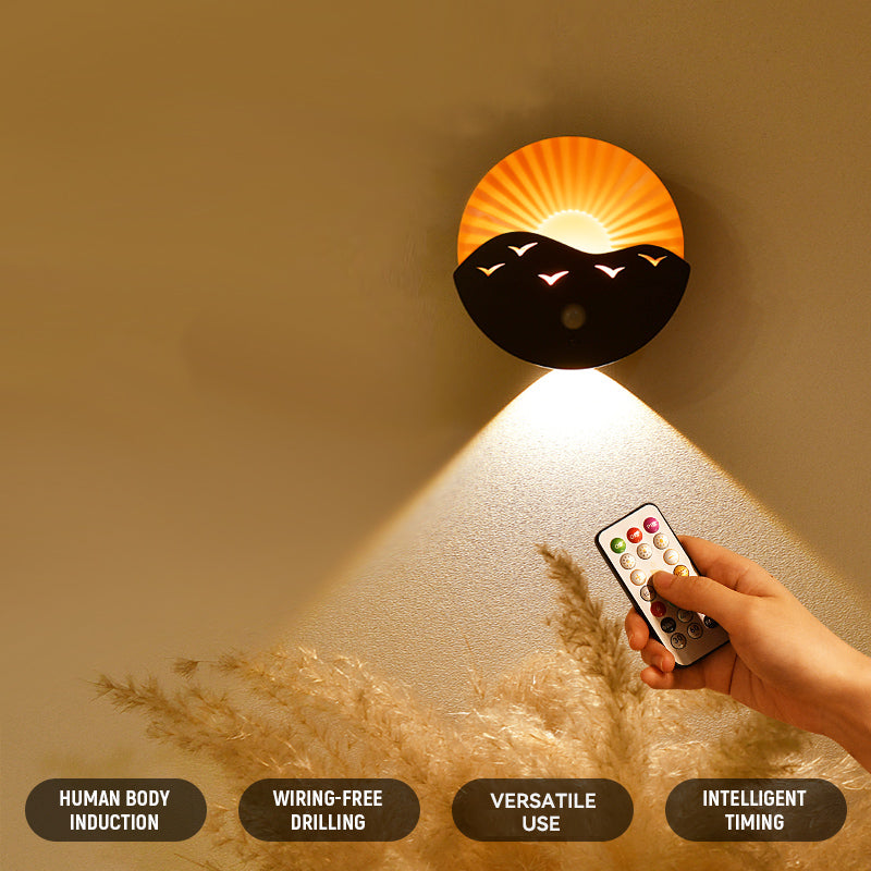 Wireless Rechargeable LED Wall Sconce with Remote and Motion Sensor, Dimmable Up and Down Light