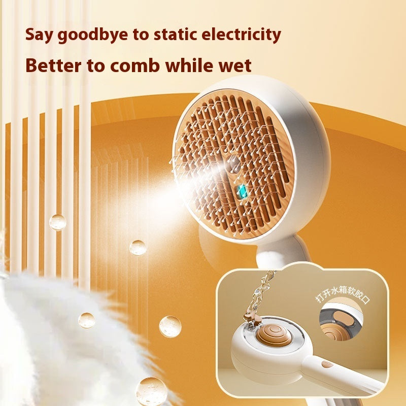 Pet Hair Removal Brush with Spray One-Click Grooming Comb for Cats & Dogs