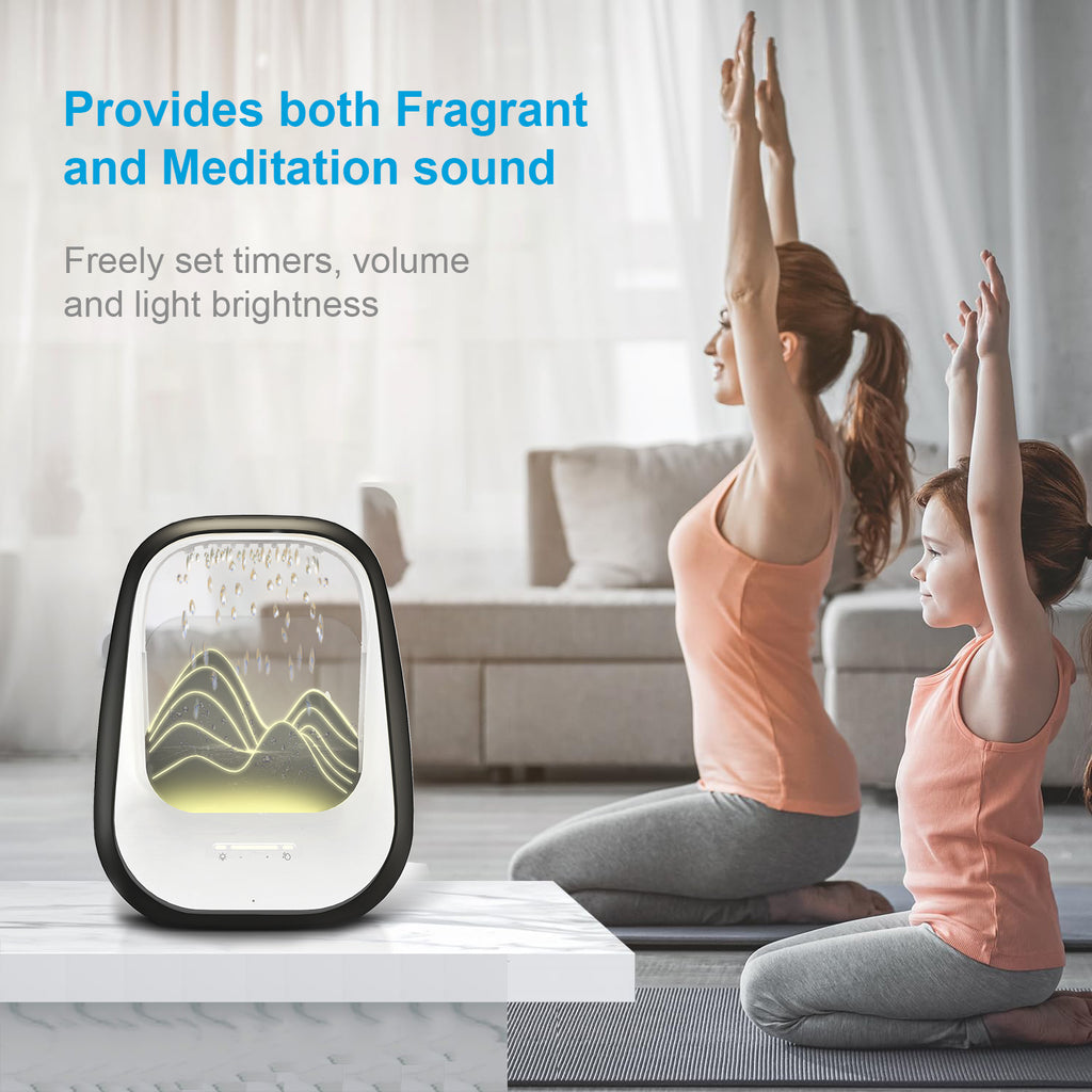 Raindrop Bluetooth Speaker with White Noise, Aroma Diffuser & LED Breathing Light for Stress Relief, Sleep Soundly