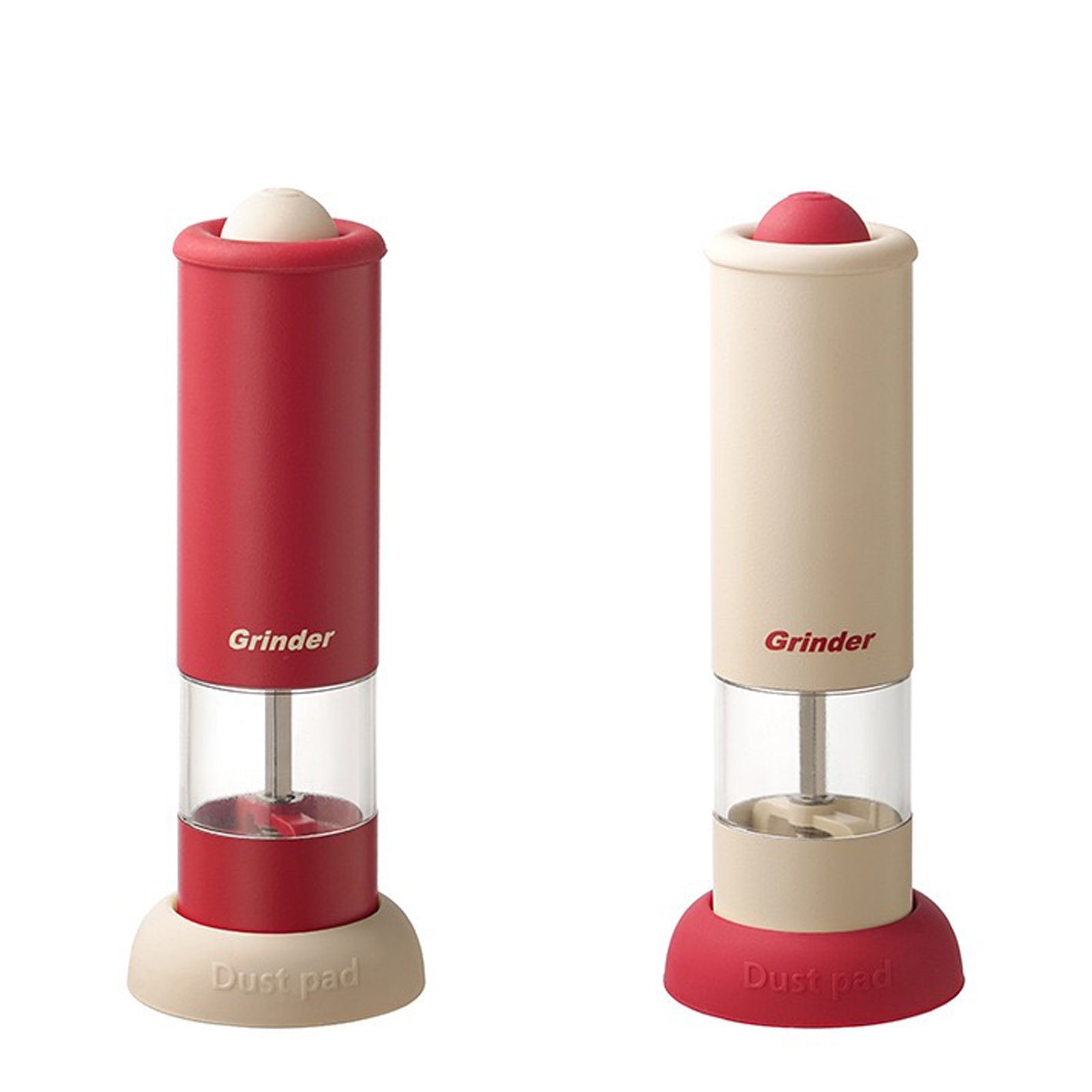 Salt and Pepper Grinder Electric One Touch Mill Adjustable Coarseness Visible Chamber Non Slip Base Multi Purpose Gift for BBQ and Party