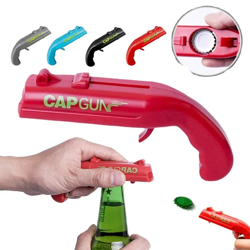 Creative Cap Gun Bottle Opener Portable Beer Bottle Opener Cap Shooter Party Bar Outdoor Celebration Tool