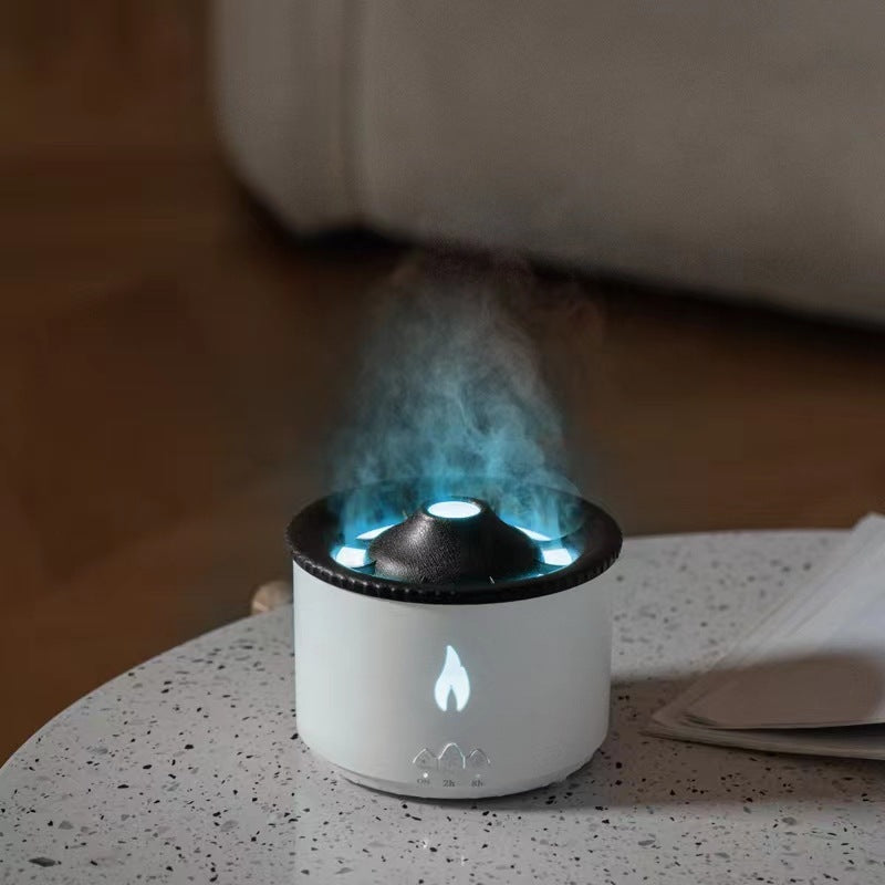 Creative Volcano Flame Diffuser Aroma Humidifier with Mesmerizing Jellyfish Mist Effect