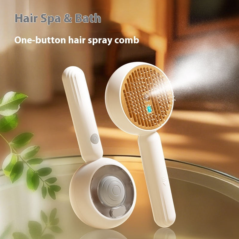 Pet Hair Removal Brush with Spray One-Click Grooming Comb for Cats & Dogs