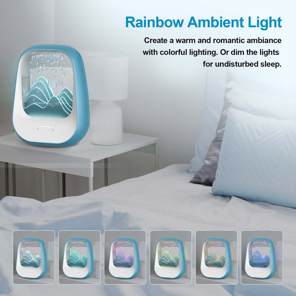 Raindrop Bluetooth Speaker with White Noise, Aroma Diffuser & LED Breathing Light for Stress Relief, Sleep Soundly