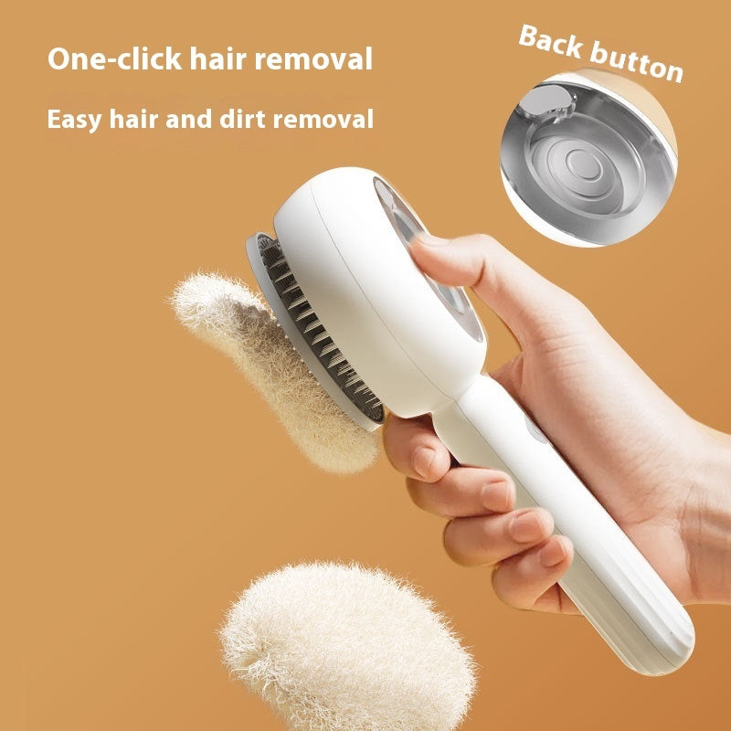 Pet Hair Removal Brush with Spray One-Click Grooming Comb for Cats & Dogs