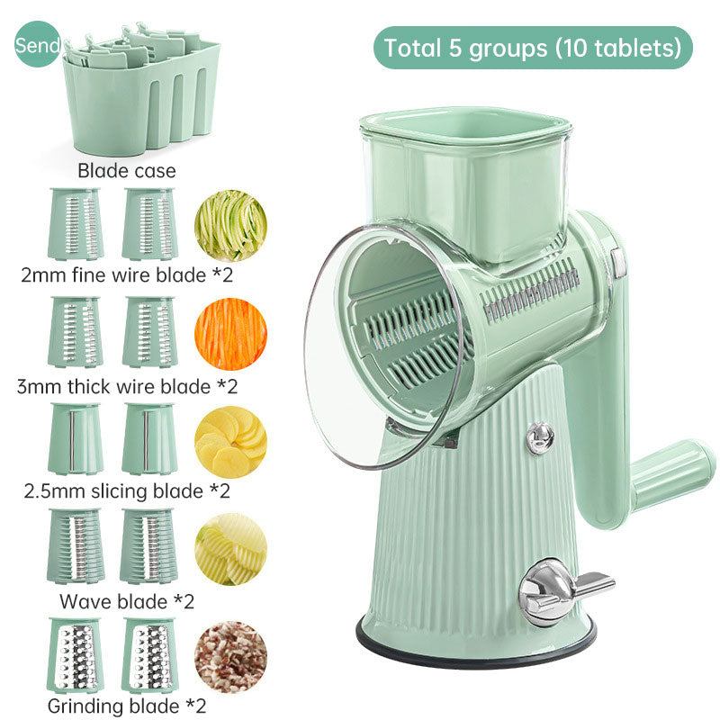 5 in 1 Rotary Cheese Grater Vegetable Slicer Shredder Chopper Cutter