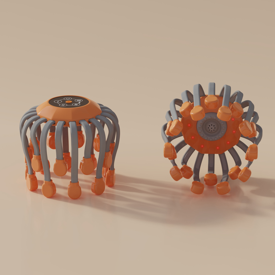 Electric Head Massager 20 Nodes Red Light Therapy Scalp Relaxation, Stress & Migraine Relief Tool