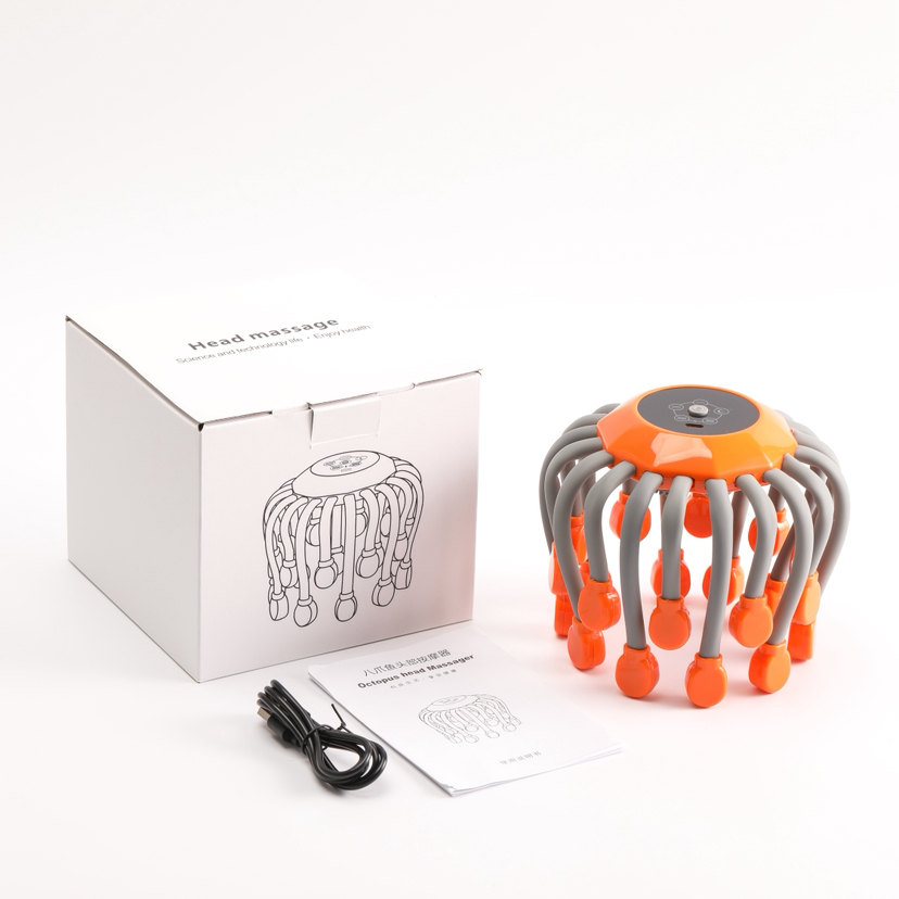 Electric Head Massager 20 Nodes Red Light Therapy Scalp Relaxation, Stress & Migraine Relief Tool