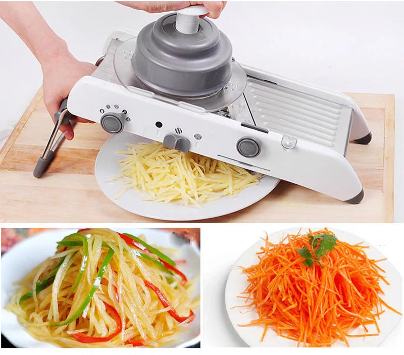 Multi-Purpose Mandoline Slicer Stainless Steel Vegetable & Fruit Cutter with Adjustable Blades