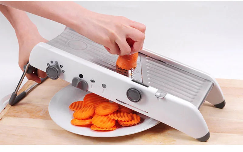Multi-Purpose Mandoline Slicer Stainless Steel Vegetable & Fruit Cutter with Adjustable Blades