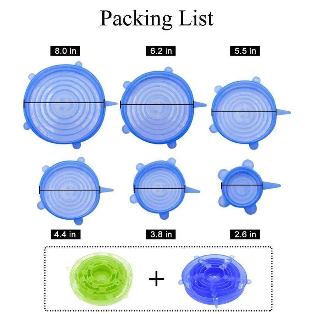 12-Pack Various Free Flexible Container Lids Food Covers For All Shape Of Containers