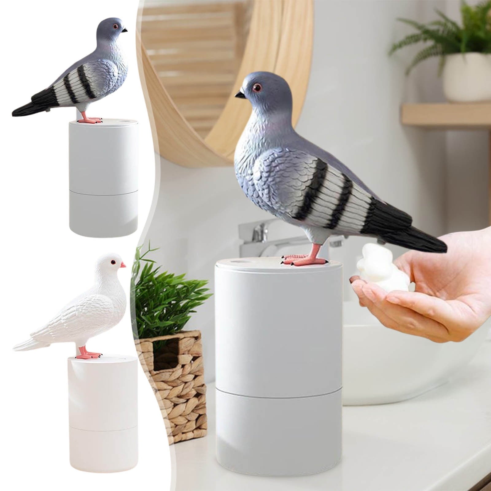 Pigeon Soap Dispenser Bird-Shaped Touchless Foam Dispenser, Automatic Sensor for Hygienic & Fun Hand Washing