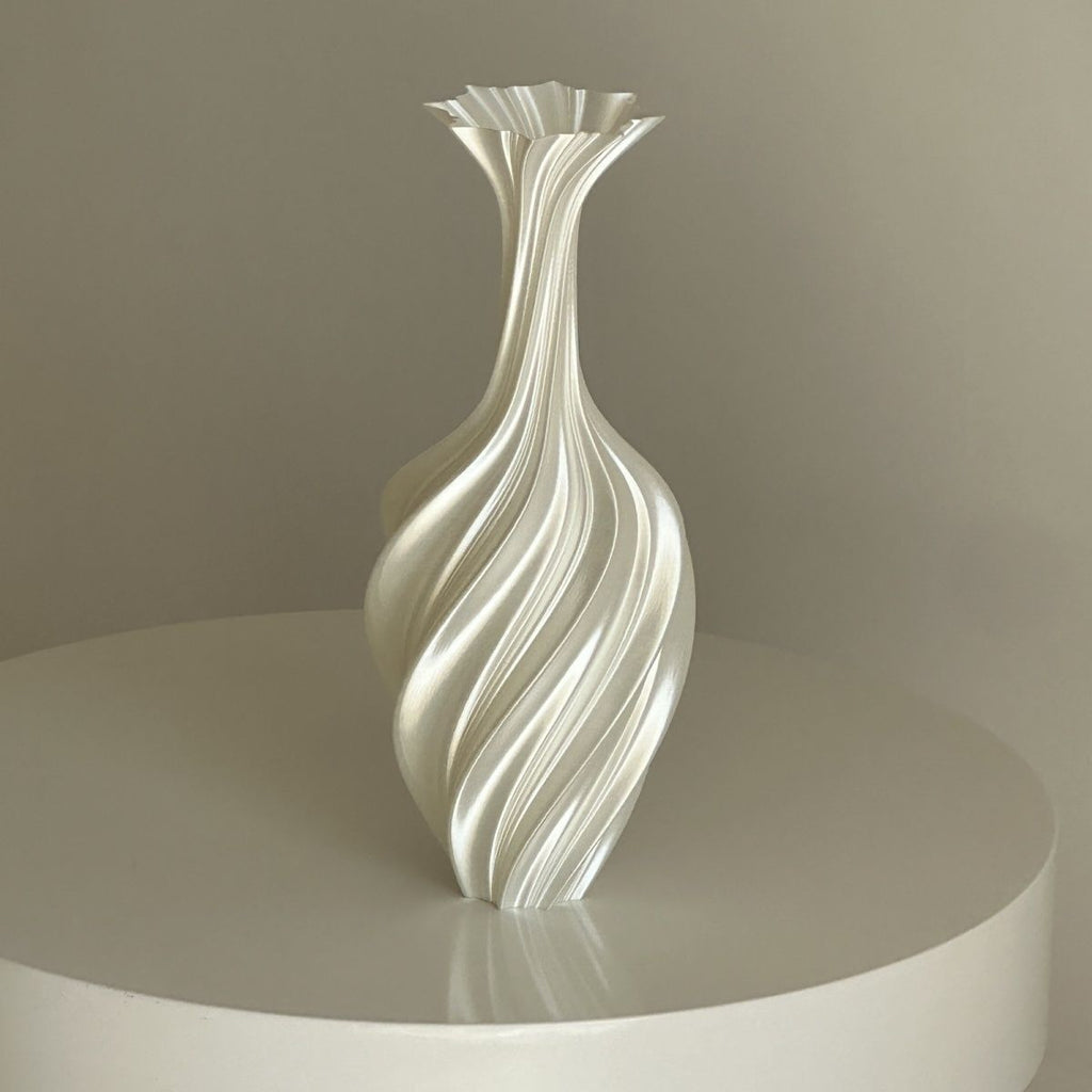 10 Inch 3D Printing Modern Abstract Flower Vase Twisted Design for Home and Office Decor