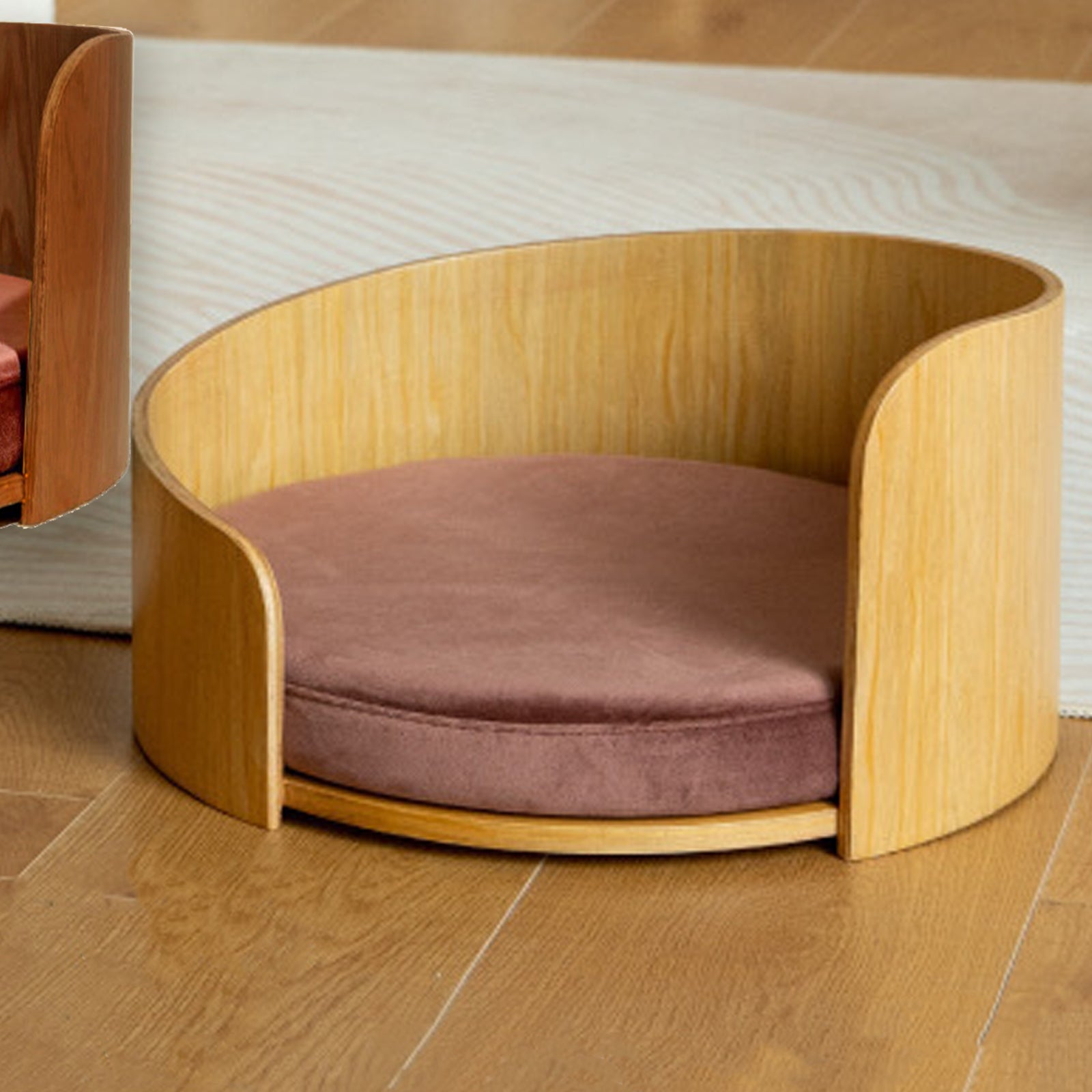 Plush Bed with Removable Cushion Comfortable Sleeping Nest for Cats and Small Pets