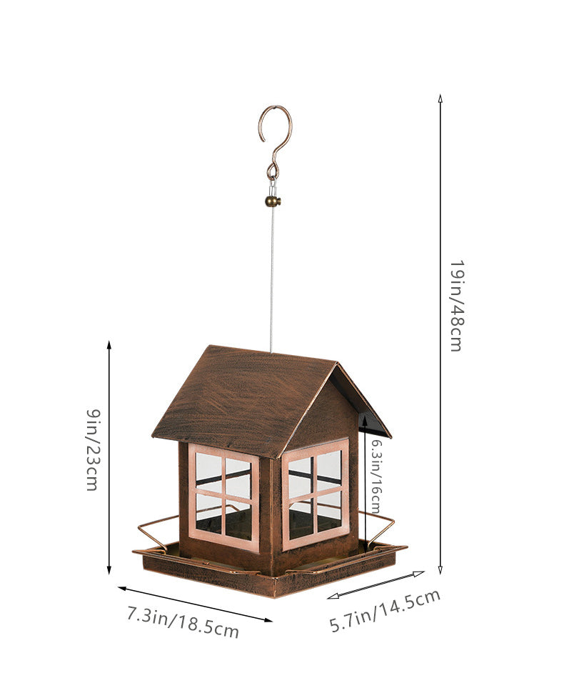 Outdoor Hanging Bird Feeder Metal Construction for Garden and Backyard Wild Birds