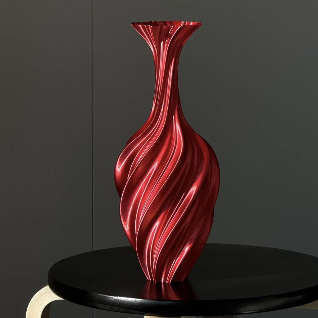 10 Inch 3D Printing Modern Abstract Flower Vase Twisted Design for Home and Office Decor