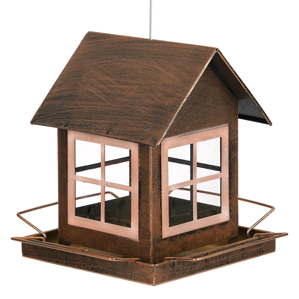 Outdoor Hanging Bird Feeder Metal Construction for Garden and Backyard Wild Birds