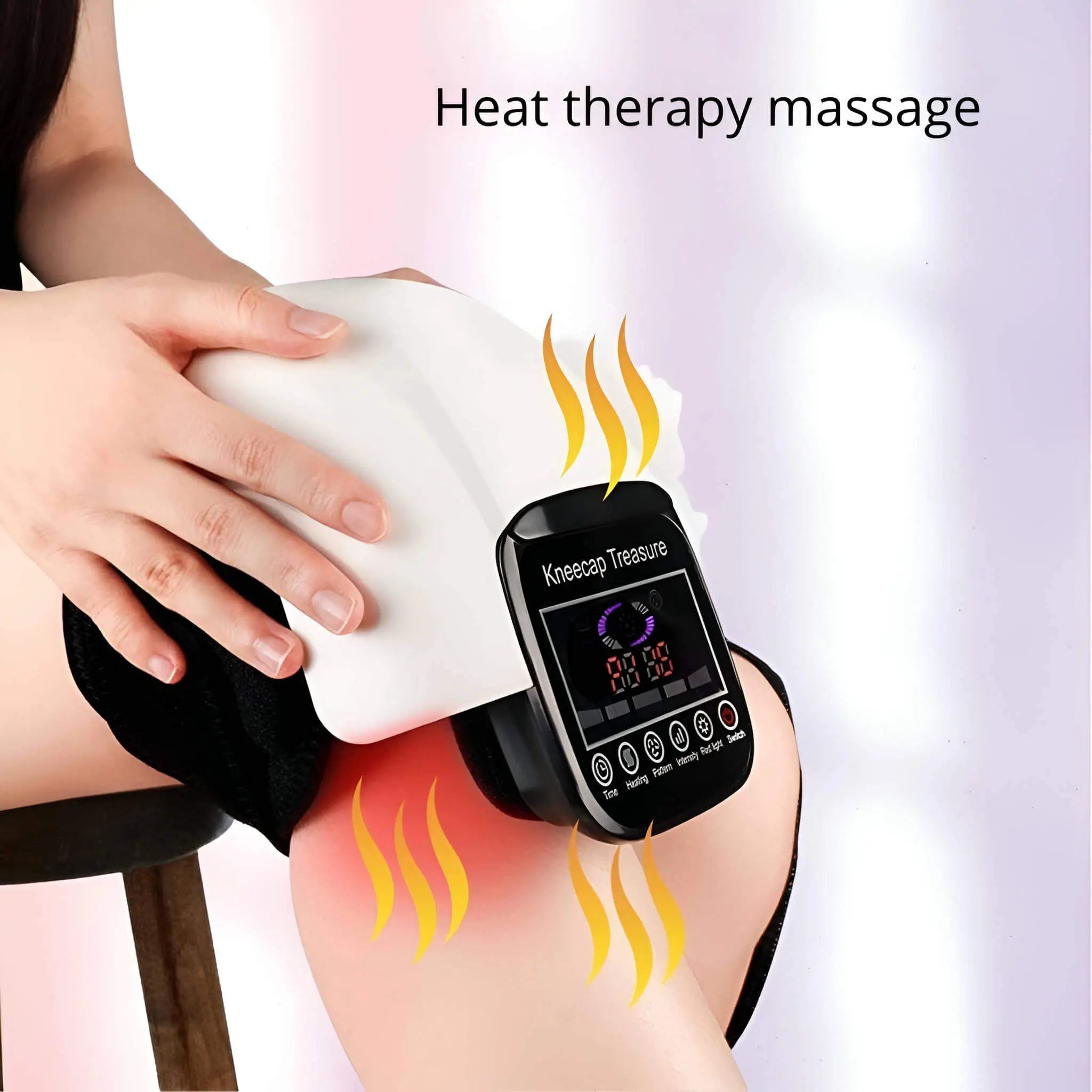 Cordless Knee Massager with Heat, Vibration & Red Light Therapy – 4-in-1 Wireless Knee Wrap with LED Screen