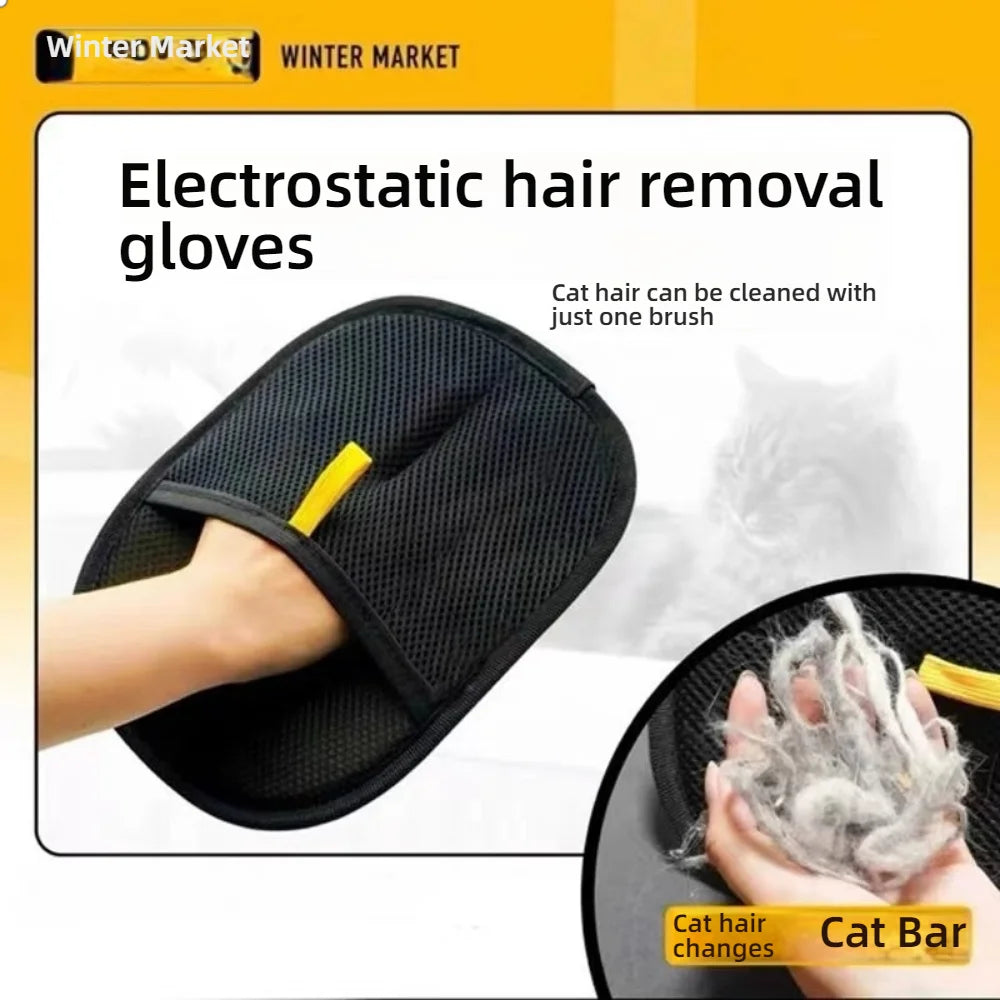 Pet Hair Remover Gloves Upgraded Double-Sided Grooming Glove for Cats and Dogs, Reusable & Washable with Electrostatic Grip