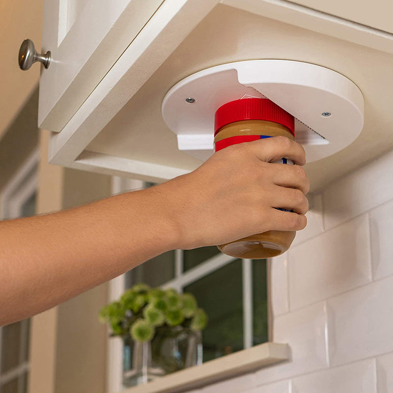 Under-Cabinet Jar & Can Opener – Fast, One-Hand Lid Removal for Bottles, Cans & Jars