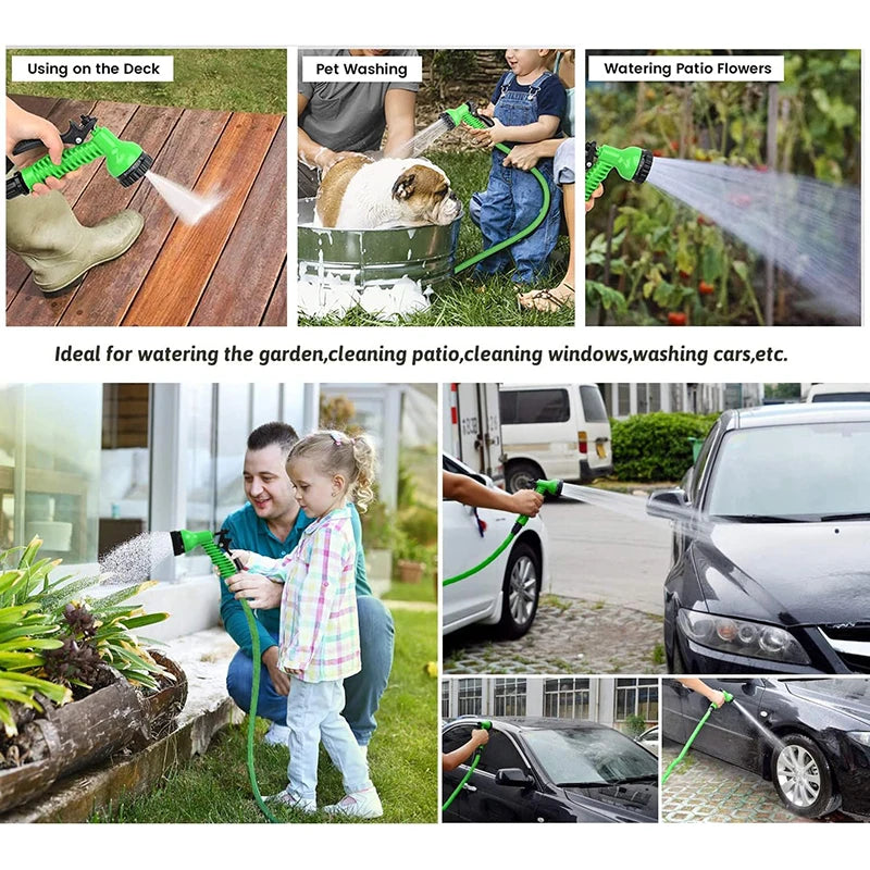 Expandable Magic Garden Hose Up to 200 Ft, Lightweight, Durable with 7 Spray Modes & Spray Gun Ideal for Home & Garden Watering