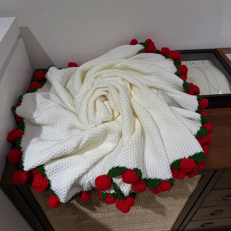 Handmade Crochet Flower Bouquet Blanket Multi Flower Sofa Throw Cozy Decorative Bed Blanket