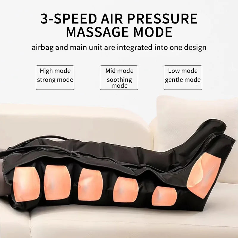 Electric Air Compression Leg Massager for Calf & Foot Kneading, Squeezing, Deep Relaxation with Remote Control
