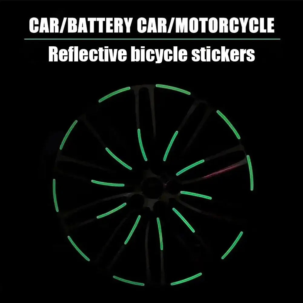 20pcs Reflective Tire Stickers Universal Fit for Motorcycle Bike Car Scooter Night Safety Use
