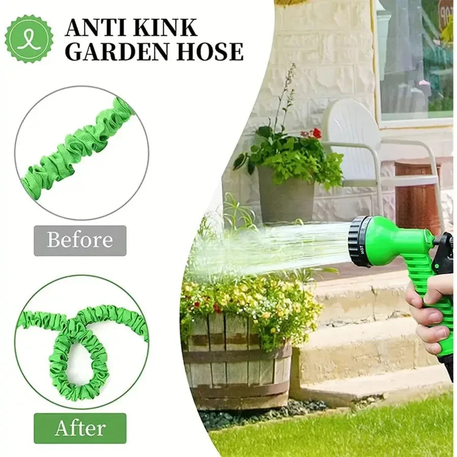 Expandable Magic Garden Hose Up to 200 Ft, Lightweight, Durable with 7 Spray Modes & Spray Gun Ideal for Home & Garden Watering