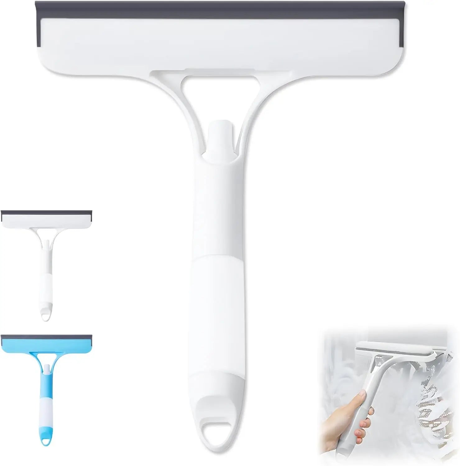 3-in-1 Window Cleaning Squeegee with Spray Bottle & Microfiber Scrubber Multi-Purpose Glass Cleaner Tool for Home, Kitchen, Car & Mirrors