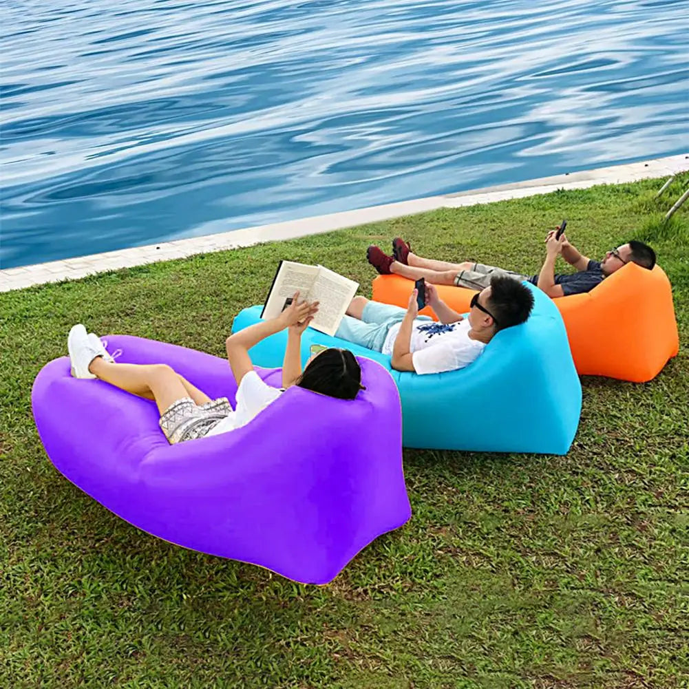 Inflatable Sofa Cushion Portable Air Lounger Camping Tent Bed Sleeping Bag Outdoor Folding Durable Beach Lazy Chair Air Mattress