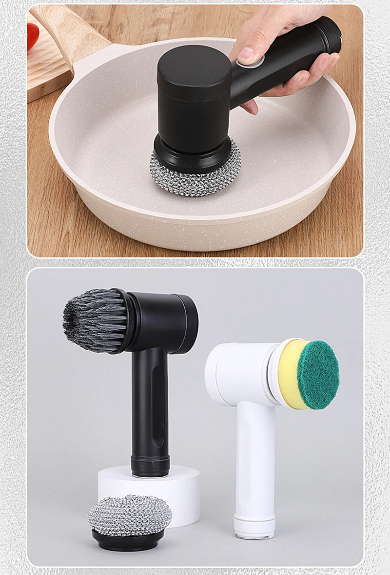 Wireless Electric Cleaning Brush High Power Multi-Function Scrubber with 6 Replaceable Heads for Kitchen & Home