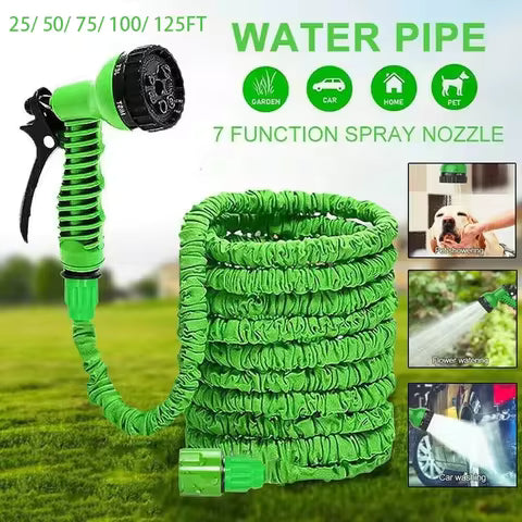 Expandable Magic Garden Hose Up to 200 Ft, Lightweight, Durable with 7 Spray Modes & Spray Gun Ideal for Home & Garden Watering