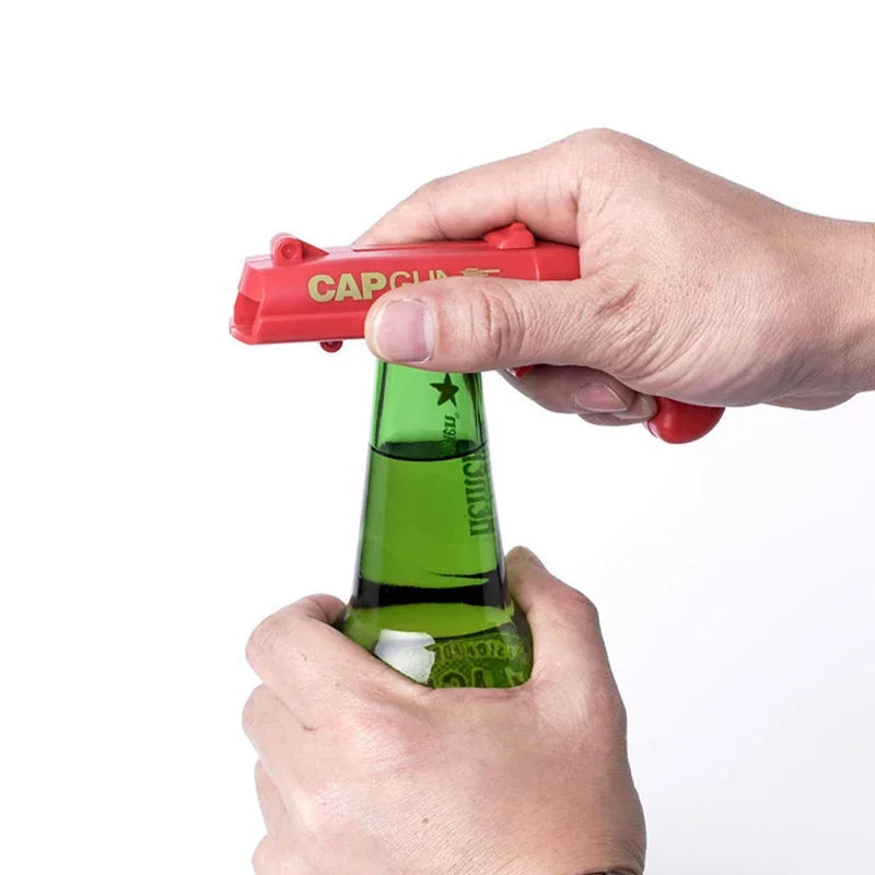 Creative Cap Gun Bottle Opener Portable Beer Bottle Opener Cap Shooter Party Bar Outdoor Celebration Tool